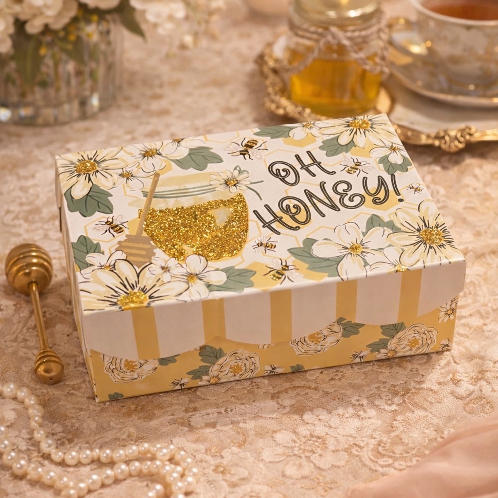 Cottagecore Bee Floral Decorative Storage Box | Spring Honey Decor Box